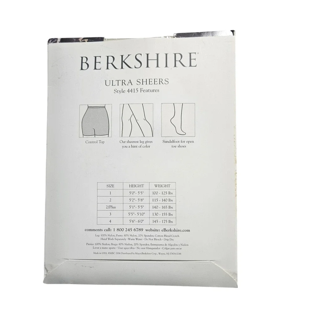 Vintage Berkshire Ultra Sheers Control Top Sandalfoot Pantyhose 3 Ivory 4415 NWT